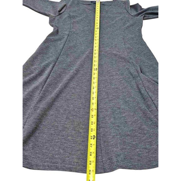 Lands End Womens Large 14-16 Fit & Flare Dress VNeck Gray Business Workwear - Picture 7 of 8